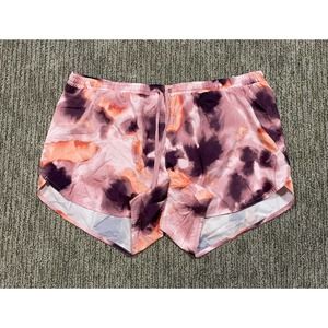 Old Navy Womens XL Athletic Shorts Pink Pattern Pocket Lined Go-Dry NWT N3